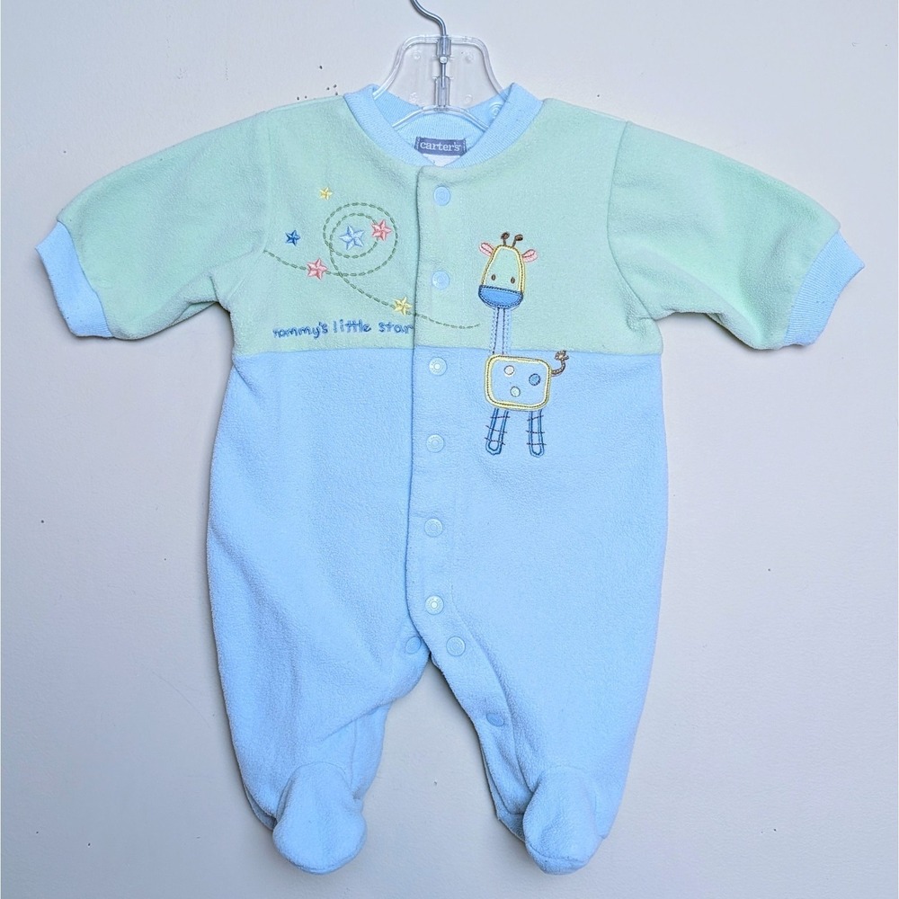 Vintage Carter's Mommy's Little Star Footed Sleeper Pajamas Y2K‎ Baby Newborn